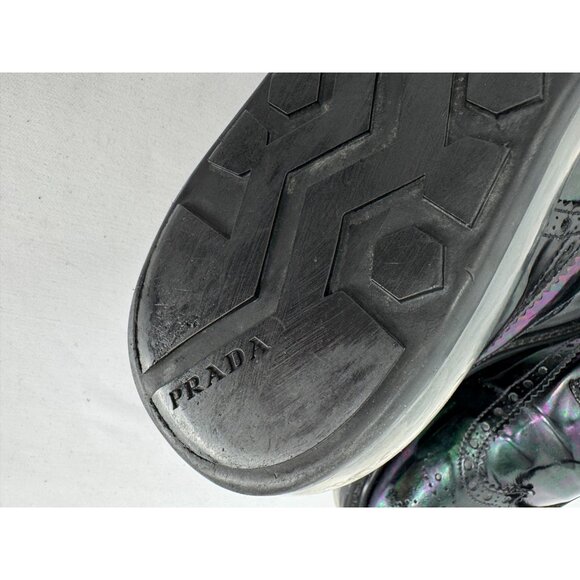 Prada Derby Levitate Black Leather Brogue Air Sole Lace Up Shoes Mens Sz 8 USA - Picture 9 of 15